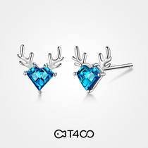 T400 a deer has your earrings female 2021 New sterling silver senior sense niche design birthday gift for girlfriend