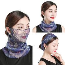 Collar womens pullover thin sunscreen veil New small silk scarf Scarf neck neck autumn and winter mask female gauze towel