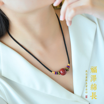 Cinnabar transfer beads choker womens purple gold sand pendant this years life Amulet pendant mens necklace jewelry gift