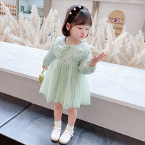 Girl Dress Autumn 2020 new net Red girl Autumn long sleeve mesh dress children princess dress spring and autumn