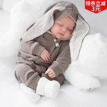 Baby romper one-piece spring and autumn ins cute super cute female baby out hugging jacket boys warm climbing clothes