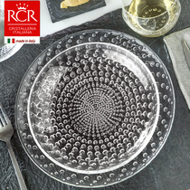Italian Import RCR Crystal Glass Plate Cutlery Western Dining Tray Round Transparent Eurostyle Big Fruit Pan Salad Bowl