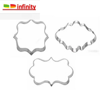 3Pcs Frame Stainless Steel Cookie Cutter Fondant Pastry Cake