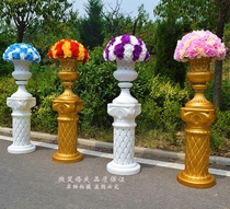 New wedding props Golden Diamond European Roman pillar road guide silk flower pot wedding layout plastic road guide
