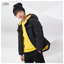 4US childrens winter clothing foreign warm hooded thick down jacket coat boy big boy tide