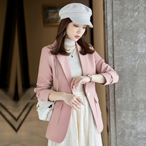 Pink suit coat female spring and autumn 2022 new temperament high - temperament high - bomb street small suit suit woman coat