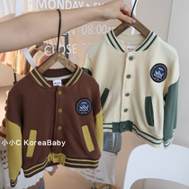Pure cotton piece flying suit jacket Korean childrens clothing 2022 Autumn clothing new boy and girl baby long sleeve jacket