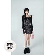 Aunt Barbie Broken Flowers Dress Dress Spring Dress 2022 New Womens Body Pure Desire To Take Back A Short Skirt In the Waist Retro