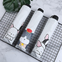 Clear and rain dual-use umbrella female folding windproof black rubber sunscreen sun umbrella original Cebu Korean version college student boy