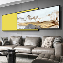 Landscape painting living room hanging painting sofa background wall decorative painting abstract superimposed double atmosphere Chinese style new Chinese style light luxury