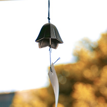 Japanese style southern cast iron wind Bell gentian flower Japanese and wind retro metal door and window hanging decoration make wish creative gift