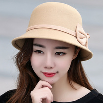 Hat womens spring and Autumn fashion Korean version of the wild topper retro British big cornice hat Sun hat basin hat dome trend