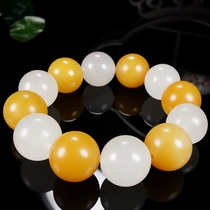 High-end collection of yellow and white Qiaochromatic Yunnan Longling Huanglongyu < full circle full > Handstring hz00949