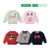 20 spring and autumn mens and womens childrens cotton sweaters Qianqiu Baby knitwear 1-6 years old childrens round neck sweater cartoon