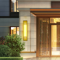 Chinese outdoor wall lamp brushed copper electroplating waterproof Rust proof imitation marble stone hotel villa custom simple LED wall lamp