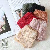 Soft wind) Wang Xiaotou K155 six-color lace milk silk seamless middle waist bag hip thin soft summer underwear women