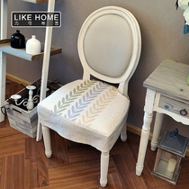 Cotton linen silicone non-slip seat cushion dining seat cushion seat cushion cover American simple Nordic soft bag chair chair cover