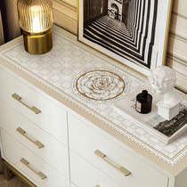 Los Modern Light Lavish Leather TV Cabinet Table Cloth Light Extravagant Advanced Sense Rectangular Side Cabinet Table Top Mat Waterproof Table Mat