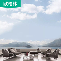 Outdoor Rattan Sofa Furniture Hotel Living Room Simple Vine Art Trio Sofa Combined Villa Courtyard Terrace Sofa