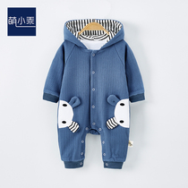 Baby jumpsuit spring and autumn clothes climbing clothes for men and women baby ha clothes 0-6-12 months newborn clothes out of clothing tide