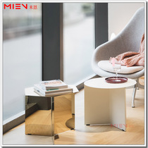 Home small fresh simple metal stainless steel coffee table Small apartment living room sofa slit table small side table