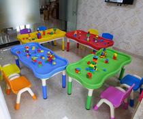 Kindergarten table and chairs Children sandglass building blocks Wave table Rectangular Table Kids Toy Games Table Positive Square Table