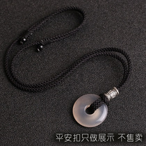 Silver Jade beeswax jade ring safe buckle pendant special lanyard hand woven necklace chain rope for men and women hanging rope