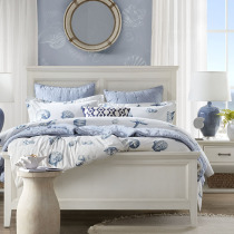 HarborHouse American solid wood furniture Double bed a1 5 1 8m Modern minimalist master bedroom king bed Bedside table