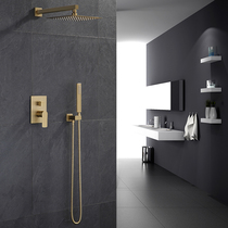 skao all copper concealed in-wall shower matte drawing gold embedded golden shower hidden shower set