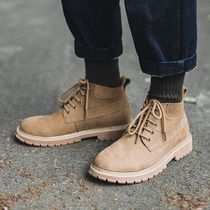 Martin boots Men low Help Korean version Youth Korean version 100 lap winter genuine leather retro Inn short boots desert tooling shoes