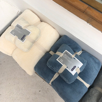 Delicate feel ~ ~ two pieces of coral velvet plus thick household towel bath towel