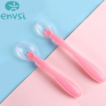 Baby silicone spoonful baby complementary to feeding soft spoon newborns feeding water Learn to eat training spoon children cutlery