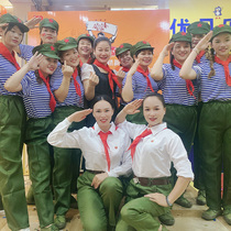 Nostalgia Qing Men and Women 80s Hai Soul Shirt Student Chorus Costume Red Guards 70s Dance Clothing