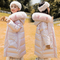 Bala nianhua childrens down jacket girl long middle child 2021 New Korean version of thick childrens coat winter