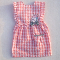 Spring and Autumn Baby Back Wearing Coat Korean version of increased Princess Dress Cotton Dress Painting Clothes Little Rabbit Apron