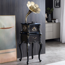 Vinyl turntable record player gramophone retro living room European-style home old-fashioned American bluetooth antique record player