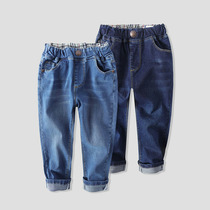 Baby jeans spring and autumn childrens 2021 new trendy childrens pants medium and large boys casual pants girls pants