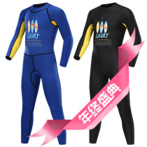 2mm Childrens warm diving suit long sleeved snorkeling dress girls and boys in a swimsuit with large childrens paddle plate surfing