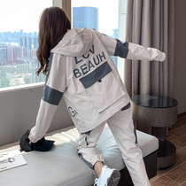 Early Autumn Sports Suit Womens Tide Card Fashion 2022 New Autumn Clothing Casual Fried Street Weight Loss and thin tooling Two sets