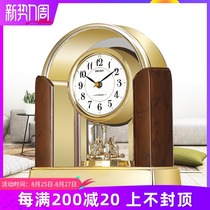 Seiko European-style table clock table clock living room clock decoration American light luxury creative retro large mute desktop clock
