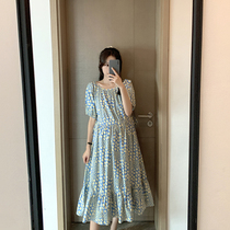 Pregnant woman dress with dress for summer dress new loose fashion Broken Flowers Skirt Summer Thin big code fresher and long pregnant woman dress