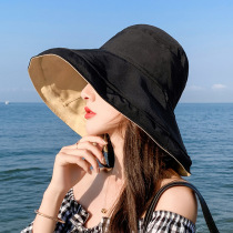 Fisherman Hat Women Spring Summer Foldable Beach Seaside Beach Seaside Holiday Sun Hat Sunhat Sunscreen 100 Hitch Hat 100