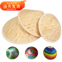 Bamboo Woven Bucket Hat Nursery School Children Diy Painting Material Veranda Classroom Environment Decorate Senteal Ring Wound Pendant Accessories