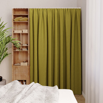 The closet door curtain is decorated to cover the curtain hat room cabinet with art dust-proof hanging curtains movable sliding track bookcase curtains