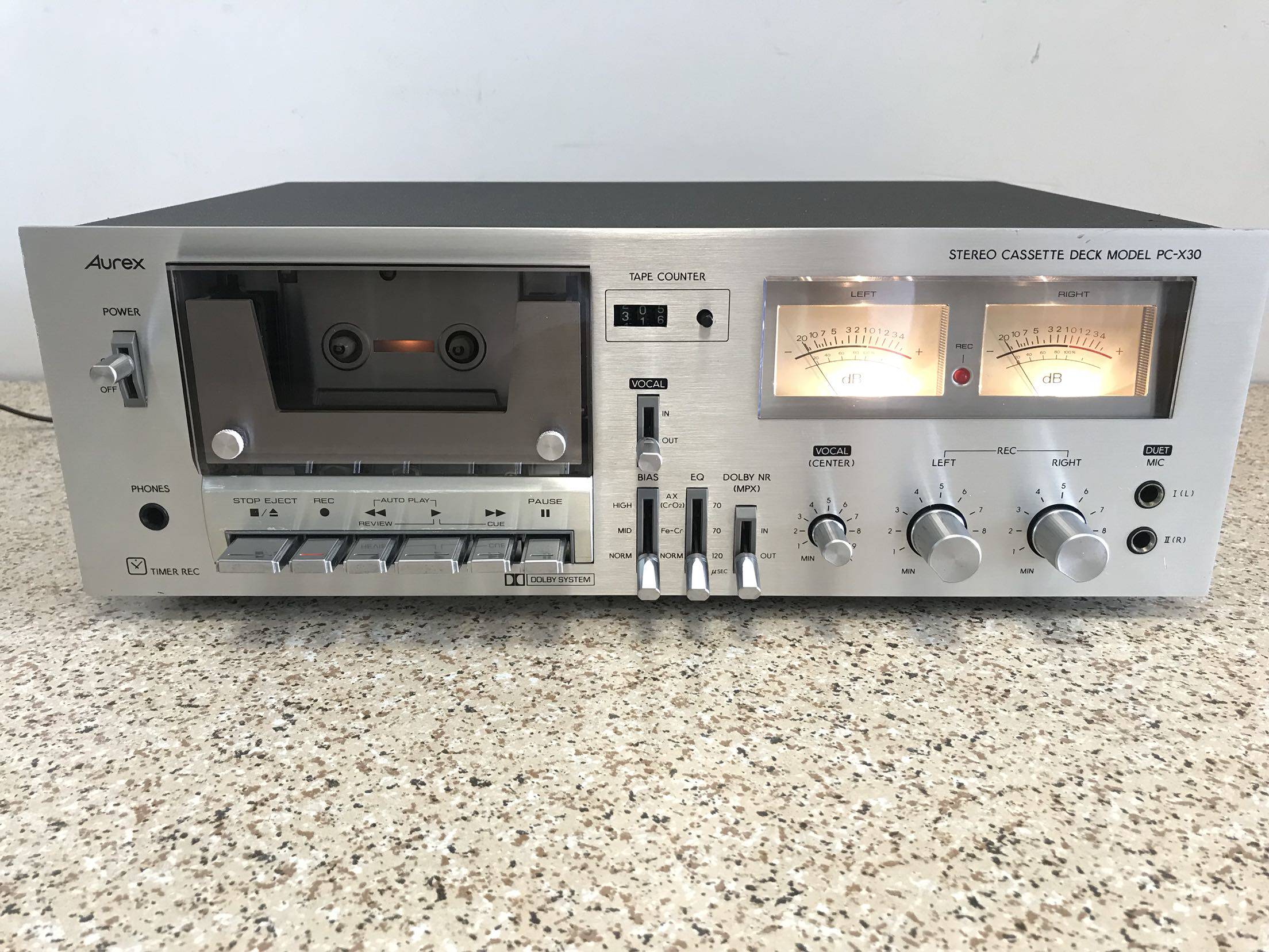 Toshiba Aurex double head tape deck player UV frequency table card deck tape drive imported 9 new