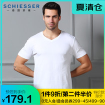 Shuya underwear mens 2-pack German Shu Mei Cotton cotton top round neck V-neck short-sleeved T-shirt base mens undershirt