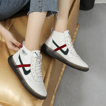 Increased small white shoes leather womens shoes 2021 new autumn soft bottom sports casual shoes Joker thin ins tide