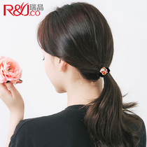 Korean Net red can be used as the bracelet head rope Hairband hipster simple hair rope tie head rubber band rhinestone leather case women