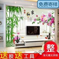 Custom TV background wall wallpaper modern minimalist 3d decorative painting film and television Wall 18d mural bamboo 5d wallpaper 20d