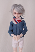 bjd doll sd Doll Doll Dress Blue wave dot white pants scarf random gift not only